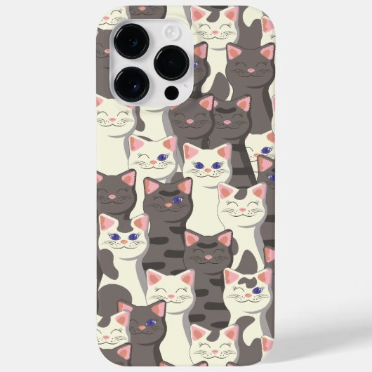 白猫と白猫の柄 Case-Mate iPhoneケース (裏面)