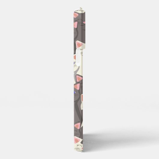 白猫と白猫の柄 iPhoneケース (右側面)