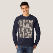 白猫と白猫の柄 Tシャツ (正面フル)