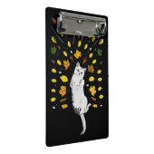 白猫と紅葉イラストレーション ミニクリップボード (アングル)