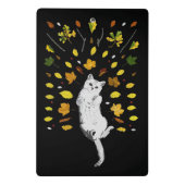 白猫と紅葉イラストレーション ミニクリップボード (裏面)