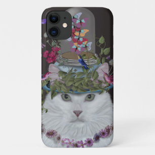白猫と蝶の瓶 iPhone 11 ケース