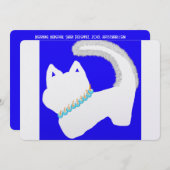 白猫と（ユダヤ教）メノラーの可愛いハヌカー シーズンカード (正面/裏面)