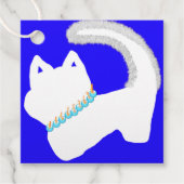 白猫と（ユダヤ教）メノラーの可愛いハヌカー フェイバータグ (正面)