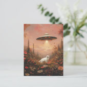 白猫とUFO ポストカード (スタンド正面)