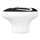 白猫に向かって座離れる セラミックノブ (側面)