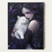白猫のゴシック様式の女性 プランナー手帳 (裏面)