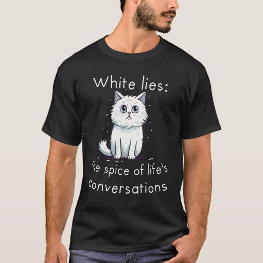 白猫のスパイスな会話 白 Tシャツ (正面)