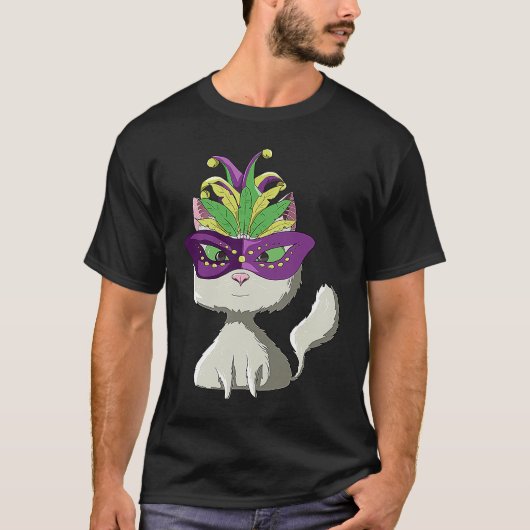 白猫のマルディグラ Tシャツ (正面)