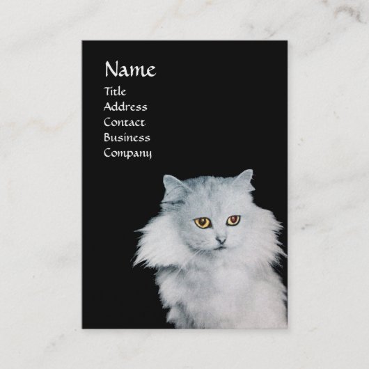 白猫の女王，モノグラムレッド，パール紙 名刺 (正面)