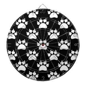 白猫の爪及び爪模様プリント ダーツボード