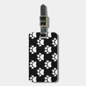 白猫の爪及び爪模様プリント ラゲッジタグ (正面縦)