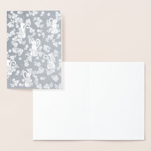 白猫の花 箔カード (ディスプレー)