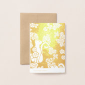 白猫の花 箔カード (裏面封筒付き)