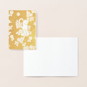 白猫の花 箔カード (ディスプレー)