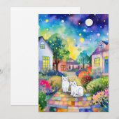 白猫の訪問 招待状 (正面/裏面)