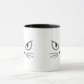 白猫の顔 鋭い目 マグカップ (中央)