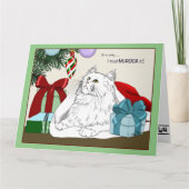 白猫クリスマスオーナメント おもしろい カード (正面)