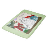 白猫クリスマスオーナメント おもしろい バスマット (アングル)