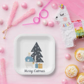 白猫クリスマス飾りツリーメリーCatmas ペーパープレート (パーティー)