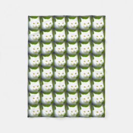 白猫サンダーコーブ フリースブランケット