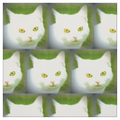 白猫パターン ファブリック (見本)