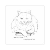 白猫パープルおもしろい本 ラバースタンプ (インプリント)