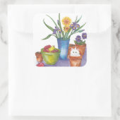 白猫フルーツ花水彩「リリアナ」 スクエアシール (バッグ)