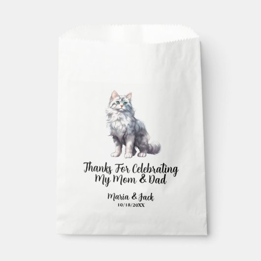 白猫ペット結婚のフルカラー フェイバーバッグ (正面)