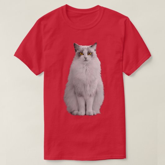 白猫ポートレートイエローアイズ Tシャツ (デザイン正面)