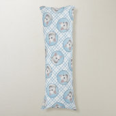 白猫ポートレート絵を描の可愛いオリジナルアート ボディピロー (正面縦)