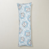 白猫ポートレート絵を描の可愛いオリジナルアート ボディピロー (裏面 (縦))