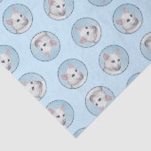 白猫ポートレート絵を描の可愛いオリジナルアート 薄葉紙 (詳細)