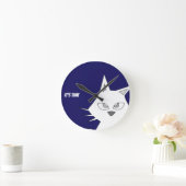 白猫マンガ ラウンド壁時計 (ホーム)