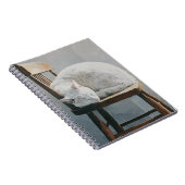 白猫居心地の良い木製チェアノート ノートブック (右側)