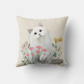 白猫抽象芸術花 クッション (裏面)