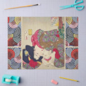 白猫日本のの女の子 薄葉紙 (クラフト)
