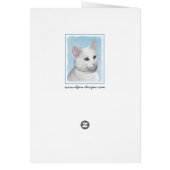 白猫絵画の可愛いオリジナル猫アート (裏面)