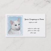 白猫絵画の可愛いオリジナル猫アート 名刺 (正面)