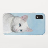 白猫絵画の可愛いオリジナル猫アート Case-Mate iPhoneケース (裏面(横))