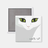 白猫顔と目の色|過去記事 マグネット (正面/裏面)