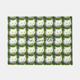 白猫顔 ドアマット