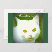 白猫顔 ポストカード (正面/裏面)