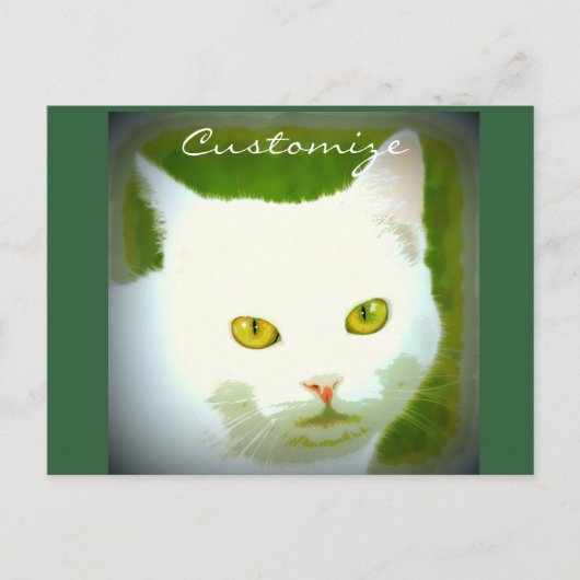 白猫顔 ポストカード (正面)