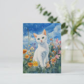 白猫 – はがき (スタンド正面)