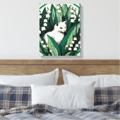 白猫 キャンバスプリント (インサイチュ (寝室))