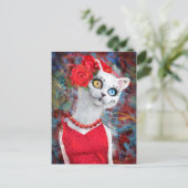 白猫(バラ) ポストカード (スタンド正面)