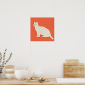 白猫 ポスター (キッチン)