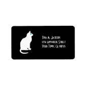 白猫（黒背景） |アドレスカスタムの入力 ラベル (正面)