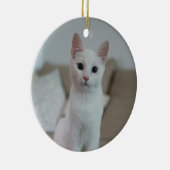 白猫 | Zazzle_Growshop。 セラミックオーナメント (右)